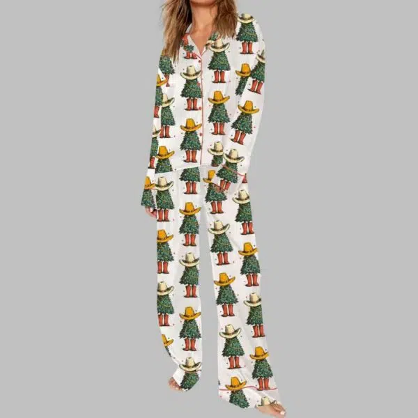 Howdy Christmas Western Christmas Tree Pajama Set 3