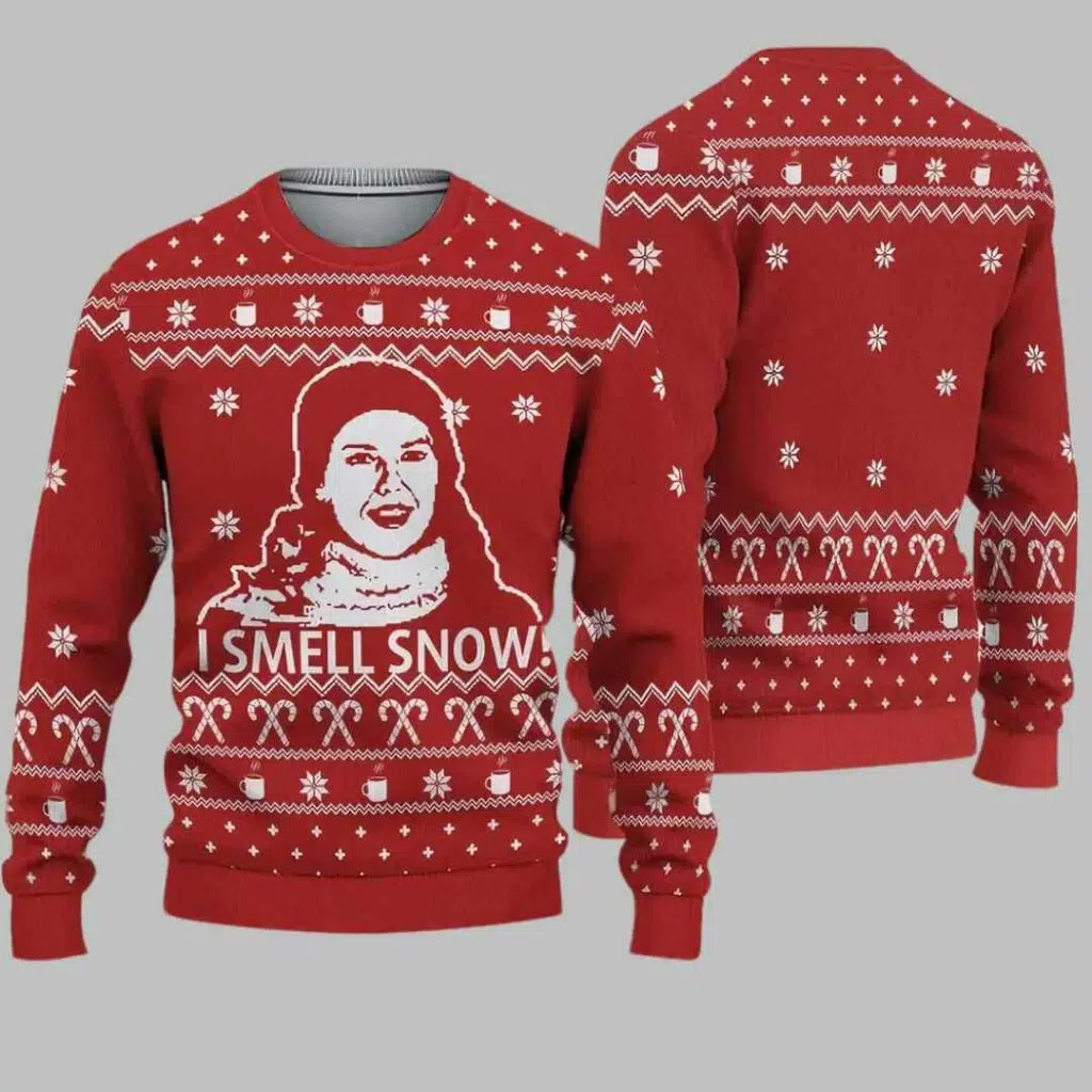 I Smell Snow Gilmore Girls Ugly Christmas Sweater 3