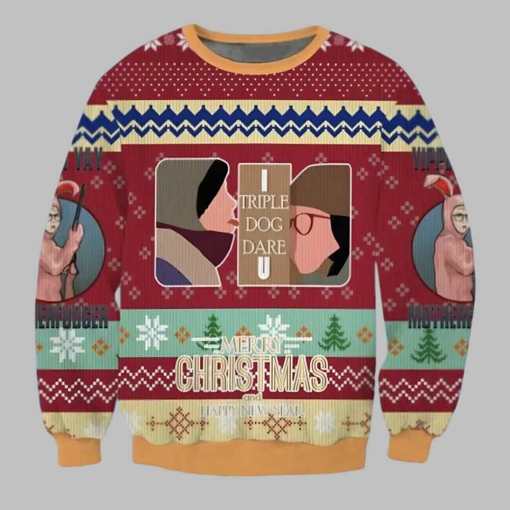 I Triple Dog Dare You A Christmas Story Ugly Christmas Sweater 3 I Triple Dog Dare You A Christmas Story Ugly Christmas Sweater 3