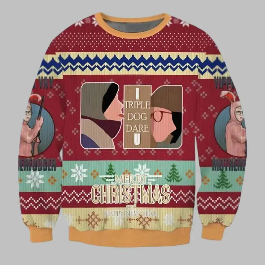 I Triple Dog Dare You A Christmas Story Ugly Christmas Sweater 3