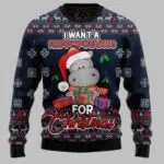 I Want A Hippopotamus For Christmas Ugly Christmas Sweater