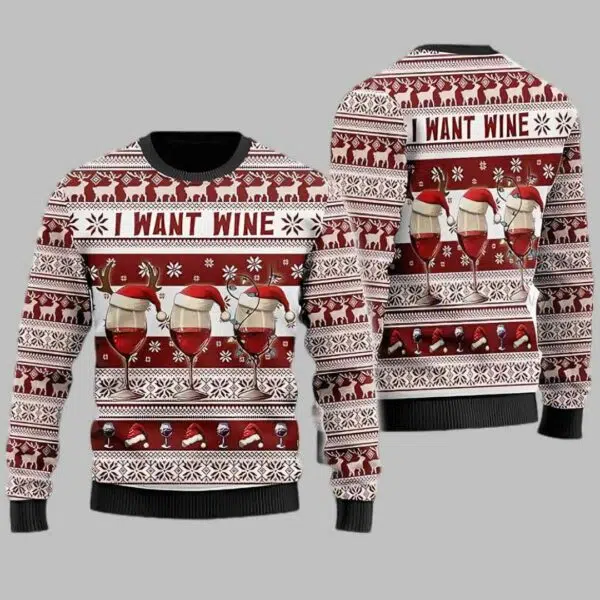 I Want Wine Ugly Christmas Sweater 2