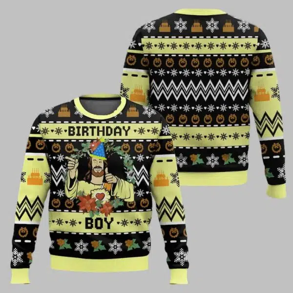 Jesus Birthday Boy Ugly Christmas Sweater 2