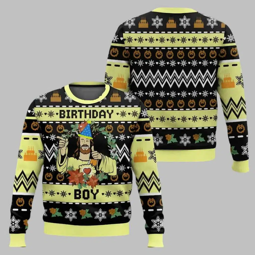 Jesus Birthday Boy Ugly Christmas Sweater 3