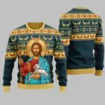 Jesus Hug Sheep Ugly Christmas Sweater