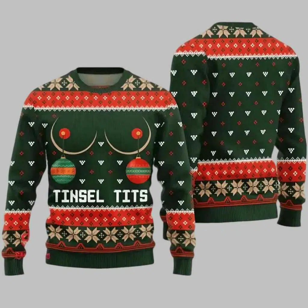 Jingle Balls Tinsel Tits Ugly Christmas Sweater 3