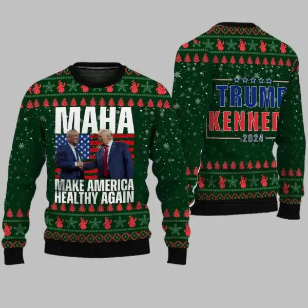 MAHA Trump Kennedy 2024 Trump Ugly Christmas Sweater 2