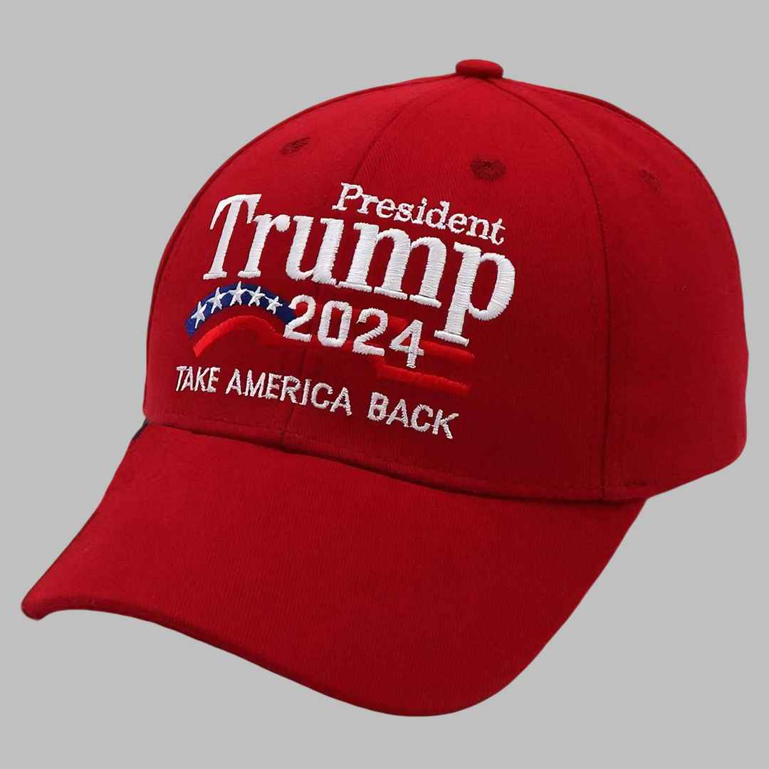 Cappello Con Ricamo President Trump 2024 – Take America Back, Woodland, Unisex, Regolabile