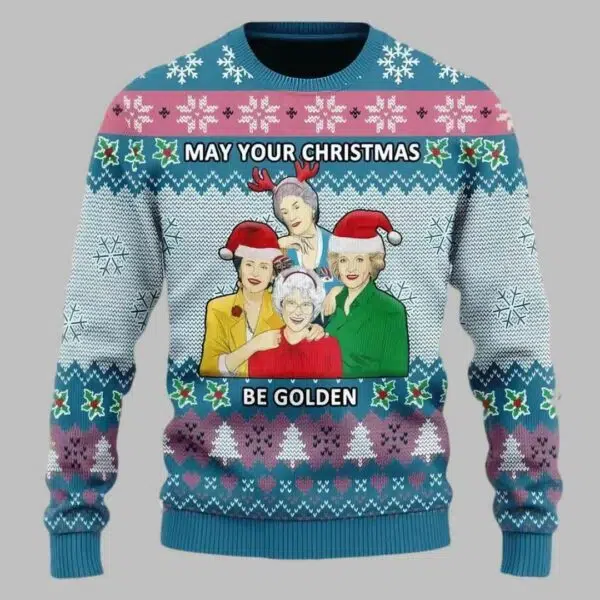 May Your Christmas Be Golden Ugly Christmas Sweater 2