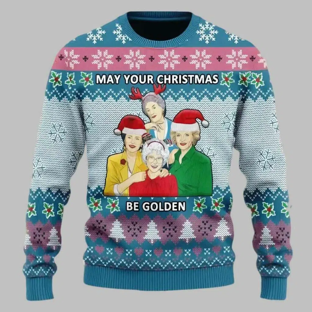 May Your Christmas Be Golden Ugly Christmas Sweater 3