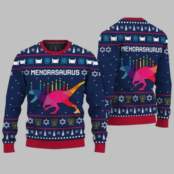 MenoraSaurus Ugly Christmas Sweater 2