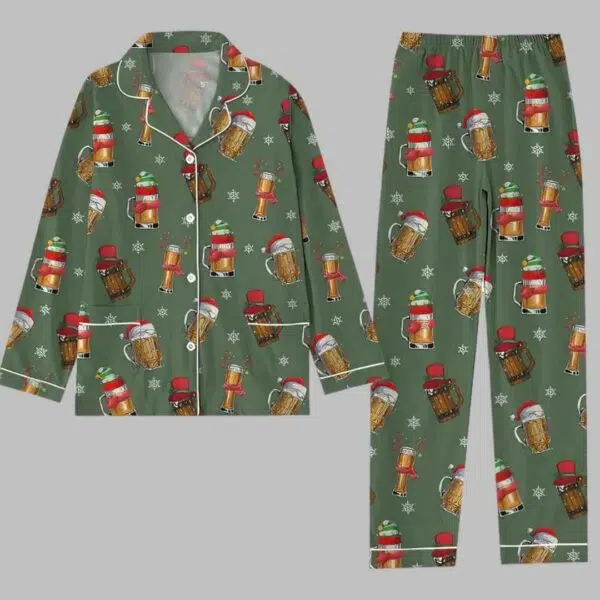 Merry Christmas Beers Pajama Set 3