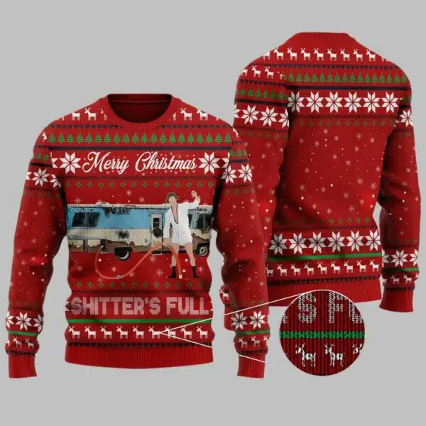 Merry Christmas Shitters Full Vacation Ugly Christmas Sweater 2