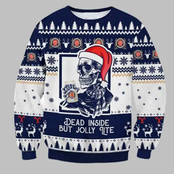 Miller Lite Dead Inside Ugly Christmas Sweater 2