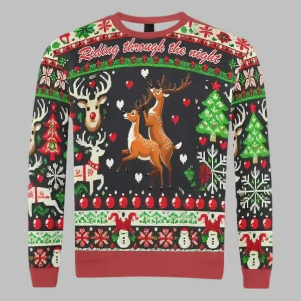 Naughty Reindeer Ugly Christmas Sweater 2