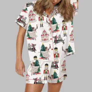 Nutcracker Ballet Christmas Festive Satin Pajama Set 2