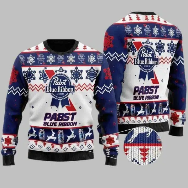 Pabst Blue Ribbon Ugly Christmas Sweater 2