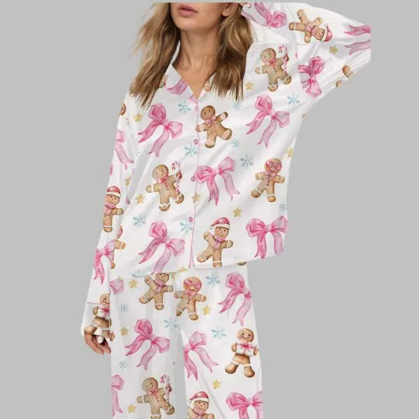 Pink Coquette Gingerbread Satin Pajama Set 2