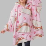Pink Taco Hoodie Blanket