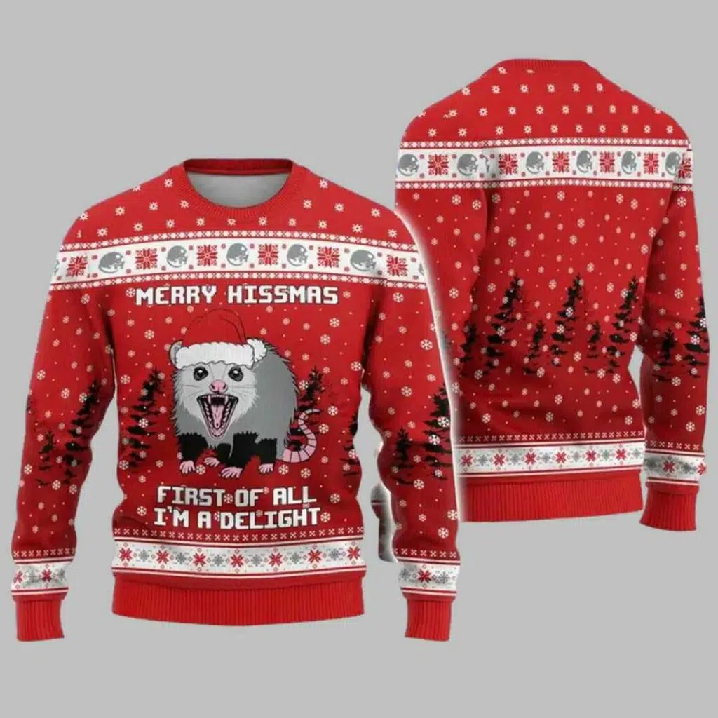 Possum Opossum Ugly Christmas Sweater 3