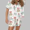 Preppy Nutcracker Christmas Satin Pajama Set 2