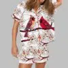 Red Birds Print Pajama Set 2