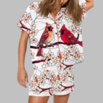 Red Birds Print Pajama Set
