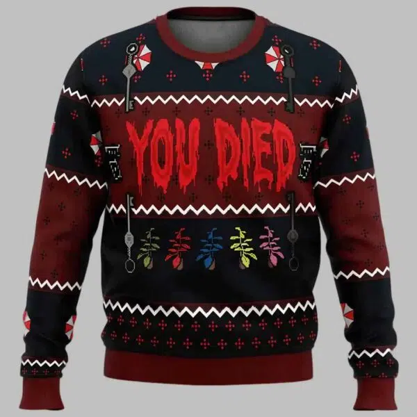 Resident Evil You Died Ugly Christmas Sweater 2