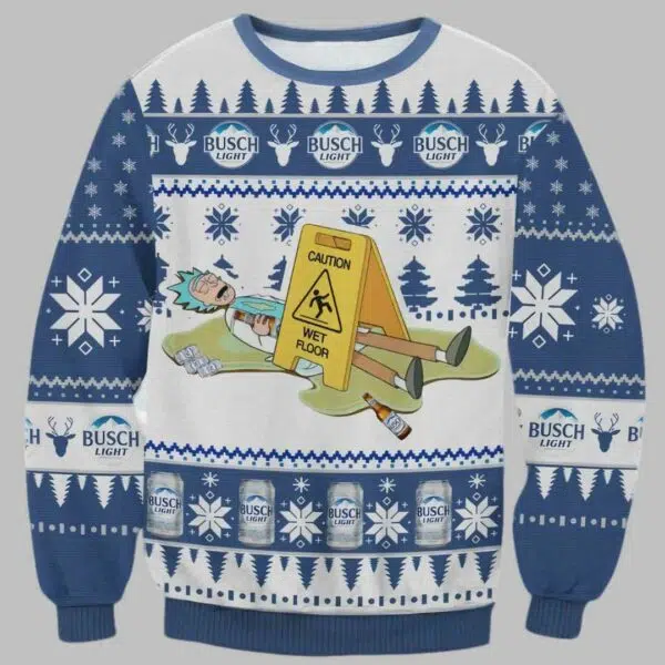 Rick and Morty Busch Light Rick Ugly Christmas Sweater 2