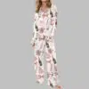 Rose Champagne Christmas Wine Satin Pajama Set 3