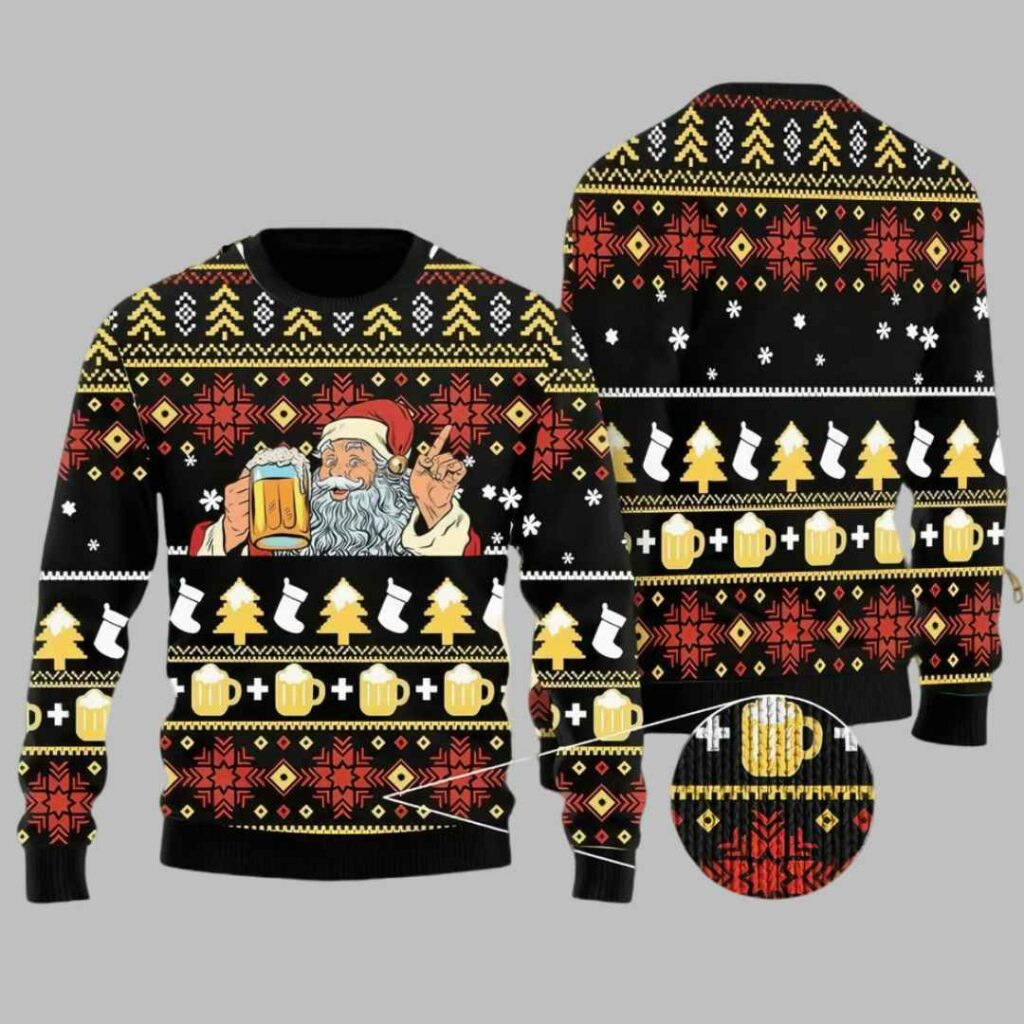Santa Beer Christmas Ugly Christmas Sweater 3 Santa Beer Christmas Ugly Christmas Sweater 3