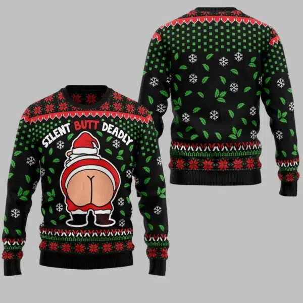 Santa Claus Silent Butt Deadly Ugly Christmas Sweater 2