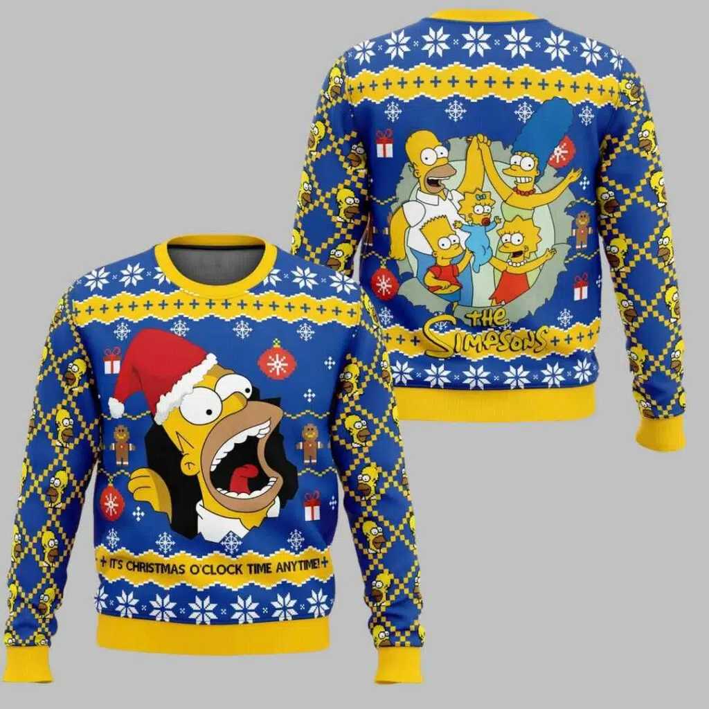 Santa Homer The Simpsons Ugly Christmas Sweater 3