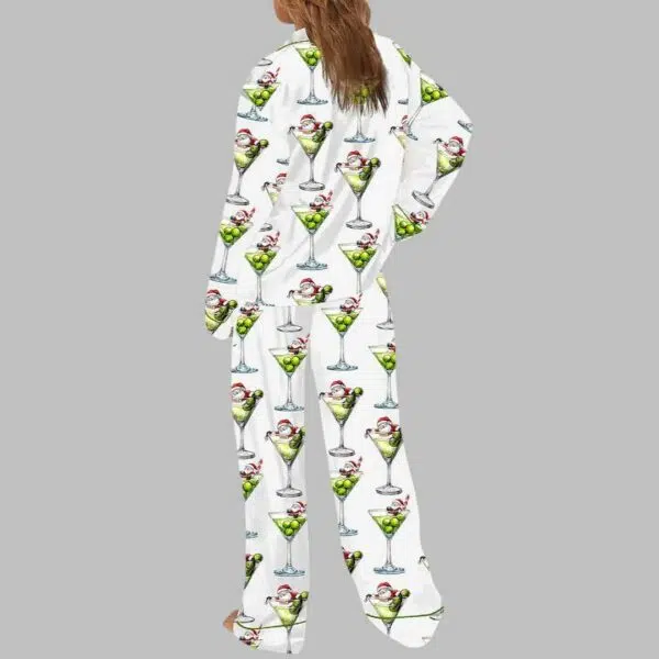 Santa Wine Art Pajama Set 4