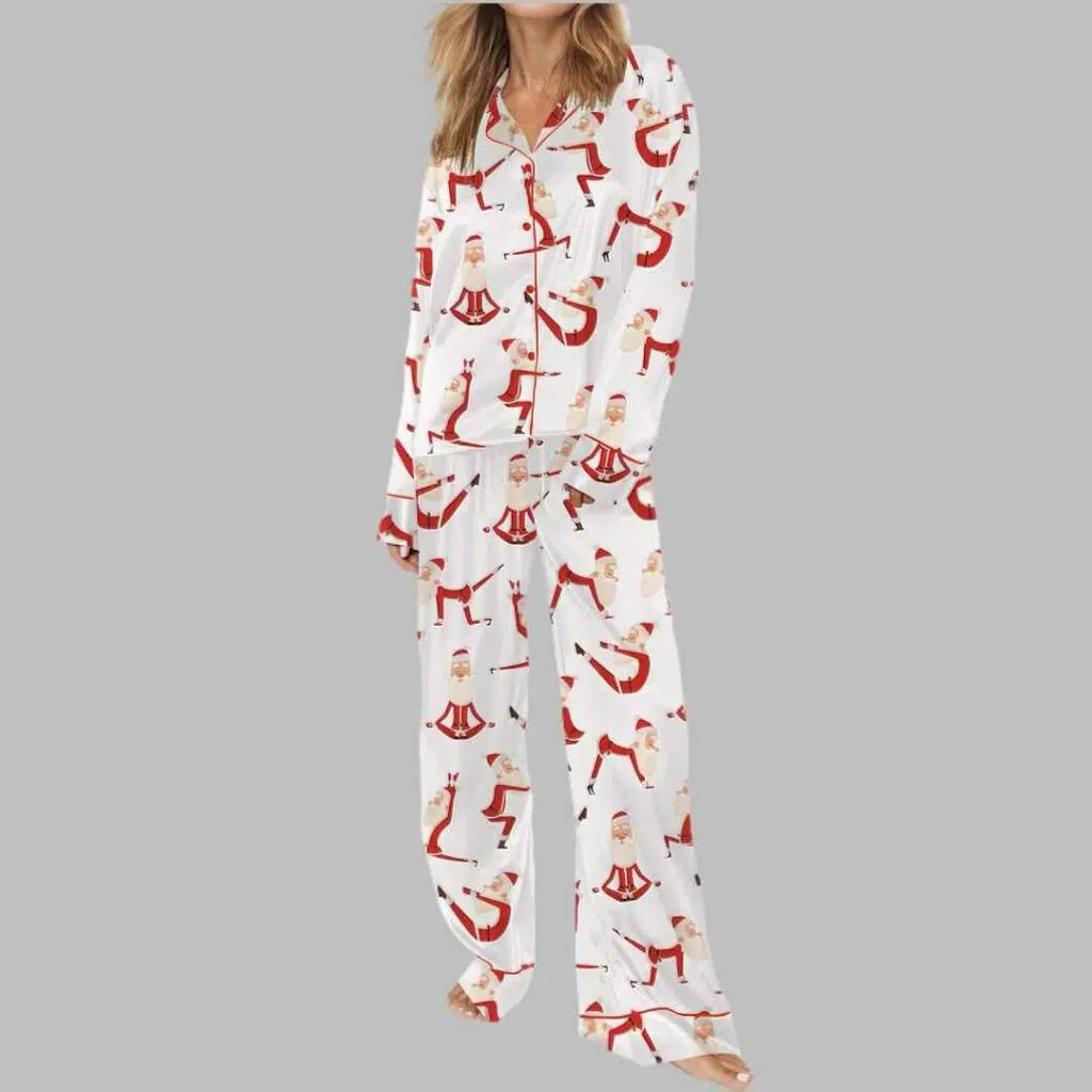 Santa Yoga Satin Pajama Set 3