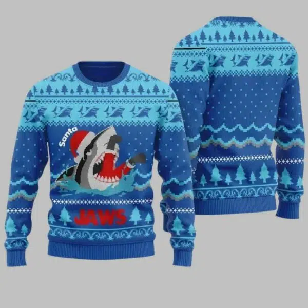 Shark Santa Christmas Ugly Christmas Sweater 2