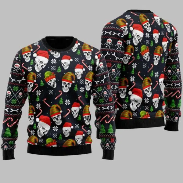 Skull Face Ugly Christmas Sweater 2