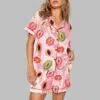 Sliced Feminine Fruit Art Print Pajama Set 3