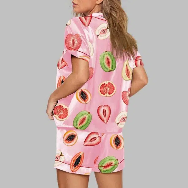 Sliced Feminine Fruit Art Print Pajama Set 4