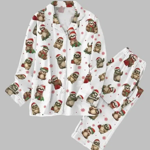 Sloth Christmas Pajama Set 2