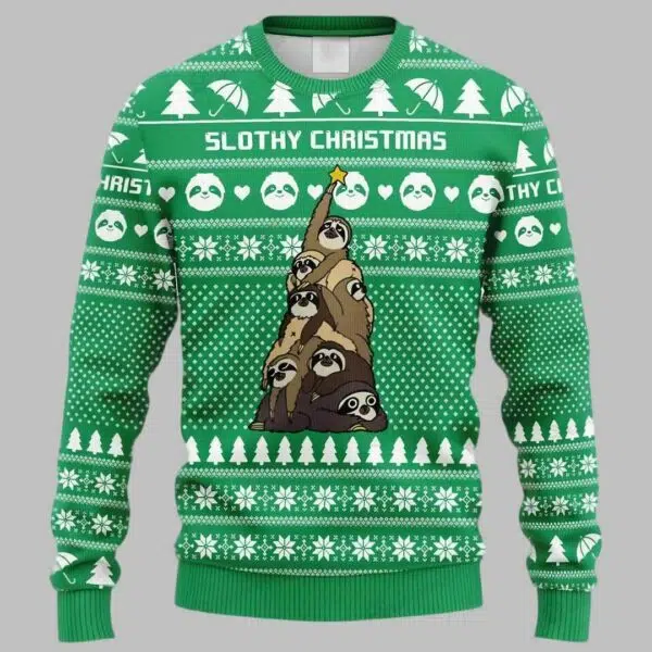 Sloth Tree Ugly Christmas Sweater 2