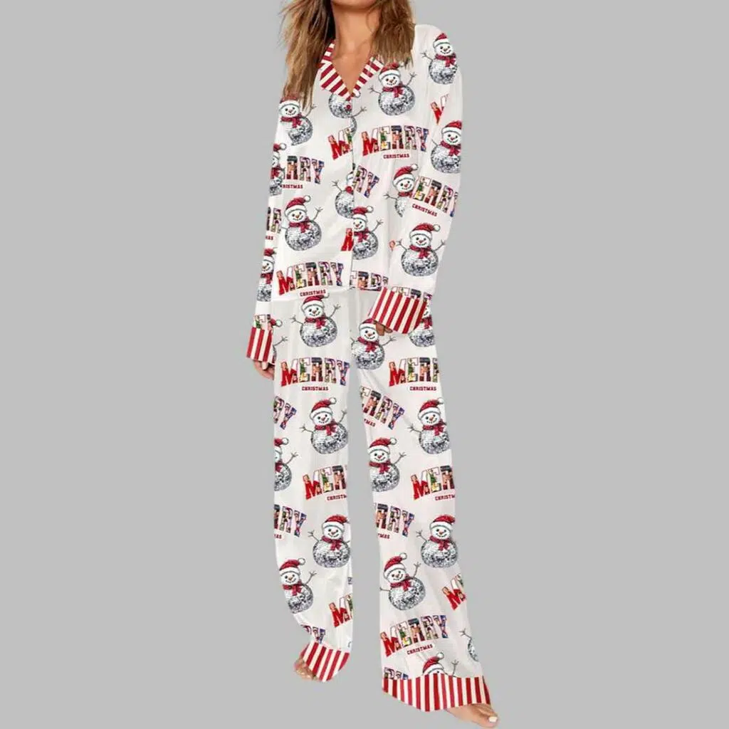 Snowman Merry Christmas Pajama Set 3