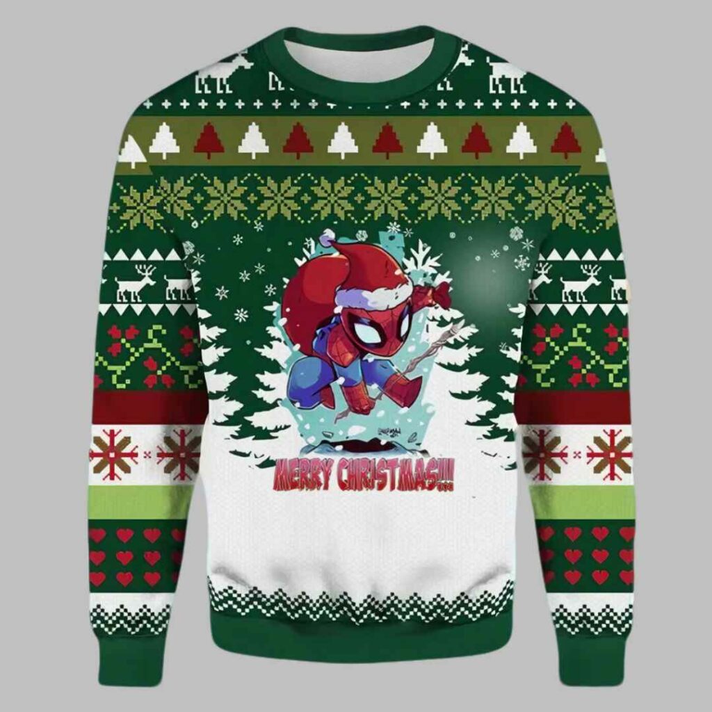 Spiderman Christmas Ugly Christmas Sweater 3 1 Spiderman Christmas Ugly Christmas Sweater 3 1