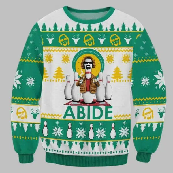 The Big Lebowski Abide Ugly Christmas Sweater 2