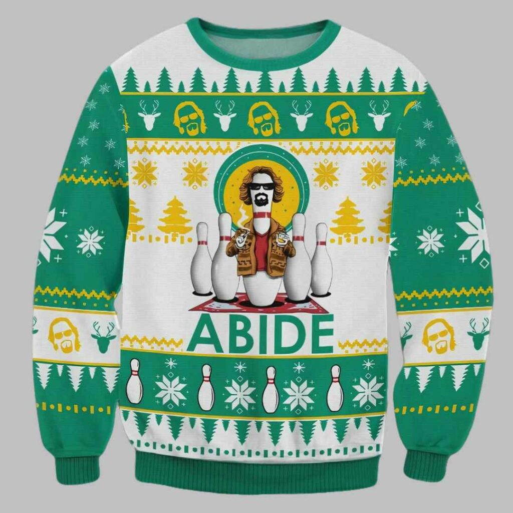 The Big Lebowski Abide Ugly Christmas Sweater 3 The Big Lebowski Abide Ugly Christmas Sweater 3