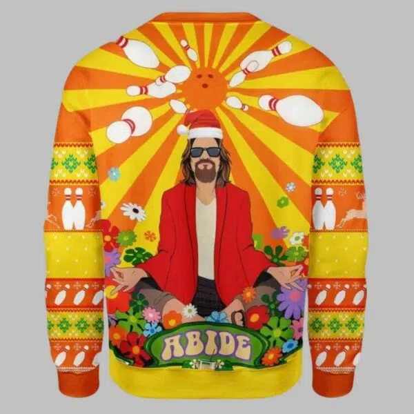 The Big Lebowski Hippie All Over Printed Ugly Christmas Sweater 3