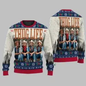 Thug Life Christmas Trump Vance Ugly Christmas Sweater 2