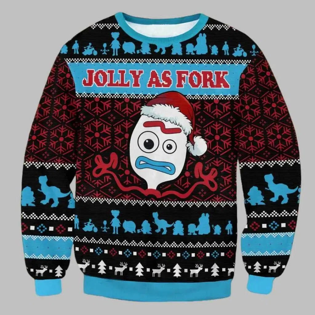 Toy Story Jolly As Fork Ugly Christmas Sweater 3