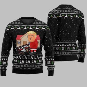 Trump 2024 Fa la la la la la la Anti Harris Ugly Christmas Sweater 2