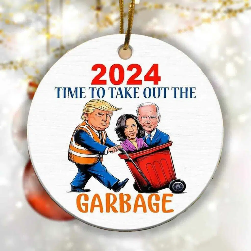 Trump 2024 Time To Take Out The Garbage Truck Ornament 2